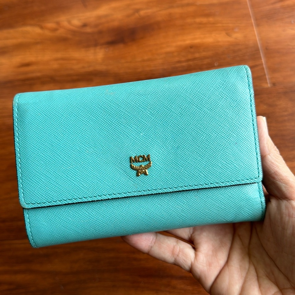 MCM bifold two tone wallet